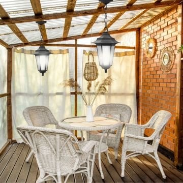 Mutlusan Flora Bahçe Armatürü Tavan Tipi Siyah