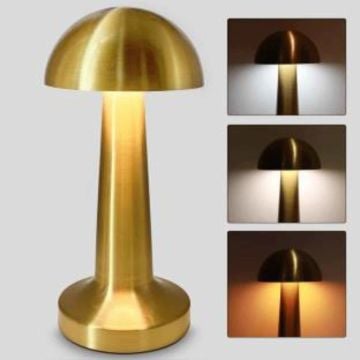 Noas Atina Bronz Renk Şarj Edilebilir 3 Renk Dokunmatik Masa Lambası YL86-1231