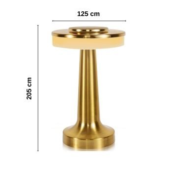 Noas Girit Bronz Renk Şarj Edilebilir 3 Renk Dokunmatik Masa Lambası YL86-1233