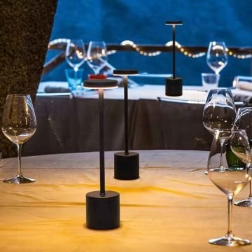 Noas Midilli Siyah Şarj Edilebilir 3 Renk Dokunmatik Masa Lambası YL86-1236