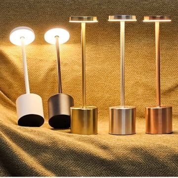 Noas Midilli Gold Şarj Edilebilir 3 Renk Dokunmatik Masa Lambası YL86-1237