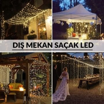 ACK Dış Mekan Perde Led 3000K Gün Işığı 2mx2m 400 Led