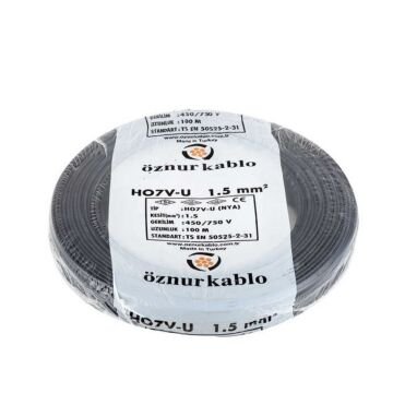 Öznur Kablo 1,5 mm NYA - Siyah