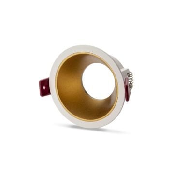 Noas Ren Beyaz-Gold Yuvarlak Dekoratif Boş Kasa YL60-2112