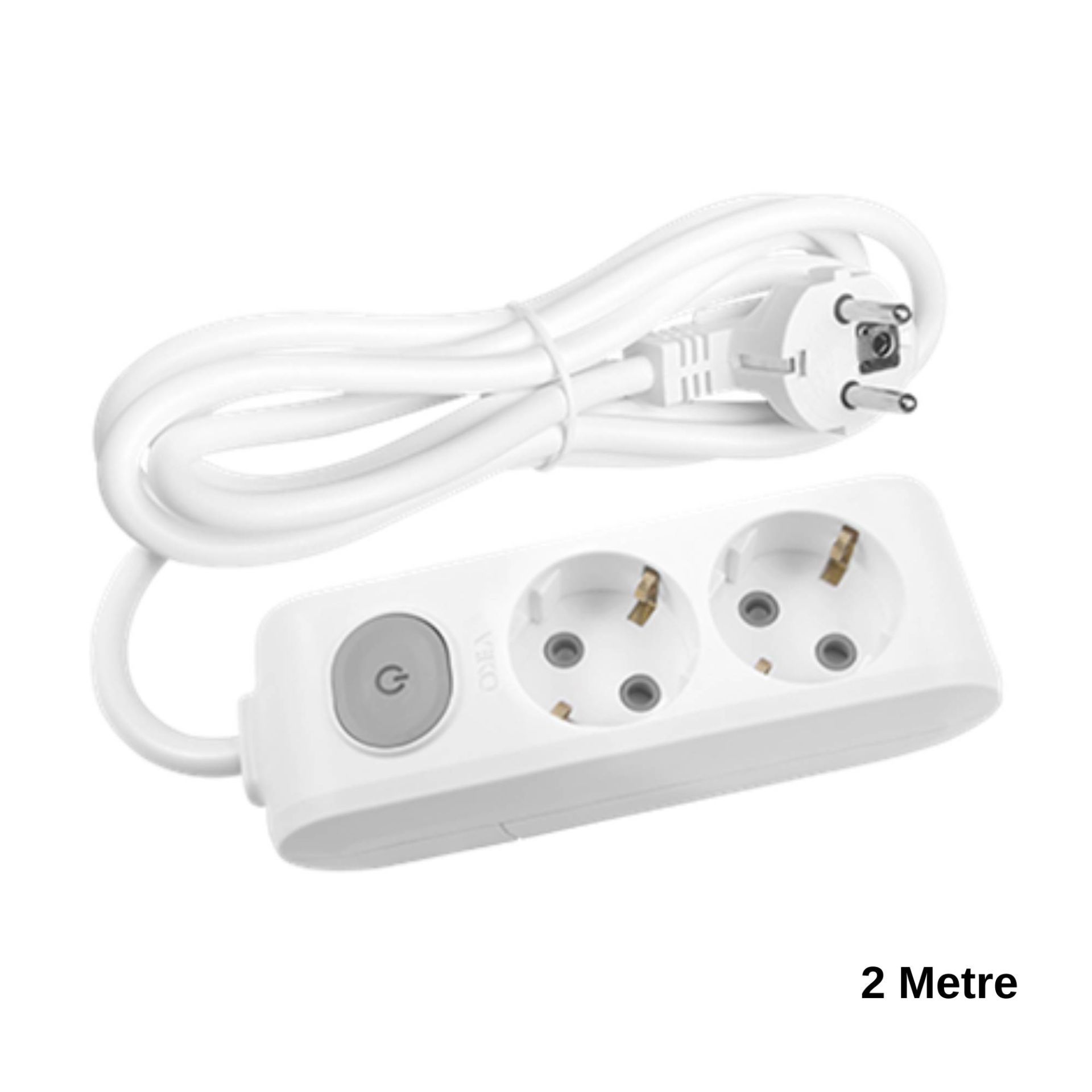 Viko Multi-Let İkili Priz Anahtar Topraklı Kablolu Çocuk Korumalı 2 Metre 90117202