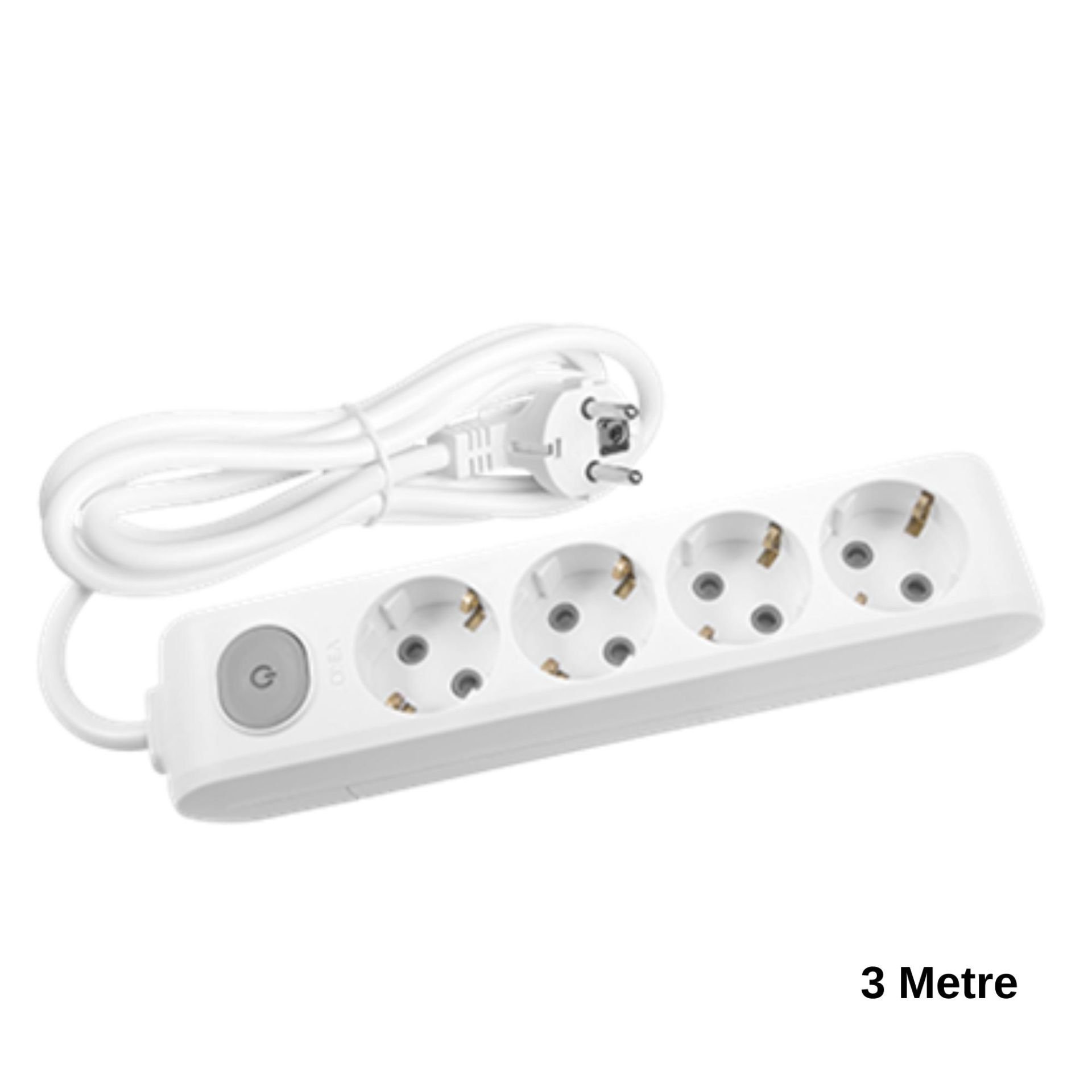 Viko Multi-Let Dörtlü Priz Anahtar Topraklı Kablolu Çocuk Korumalı 3 Metre