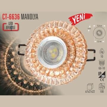 CATA CT-6636 Led Efektli Manolya Cam Spot