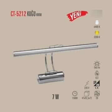 Cata CT-5212 Krom Kuğu Led Aplik 7W