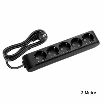 Viko Multi-Let Beşli Siyah Priz Topraklı Çocuk Korumalı 2 Metre