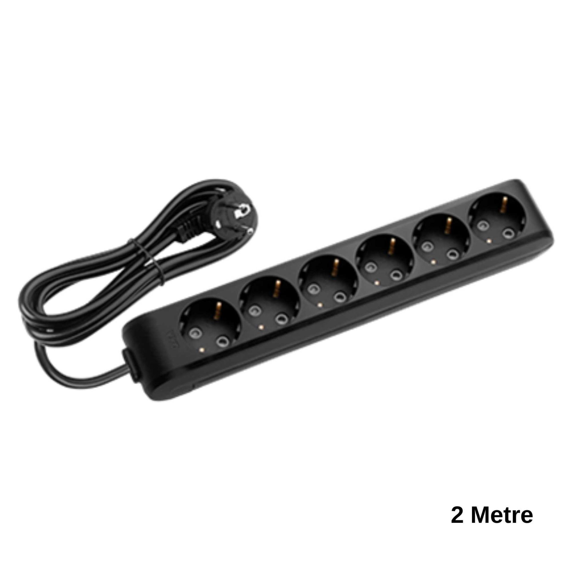 Viko Multi-Let Altılı Siyah Priz Topraklı Çocuk Korumalı 2 Metre