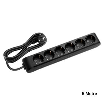Viko Multi-Let Altılı Siyah Priz Topraklı Çocuk Korumalı 5 Metre