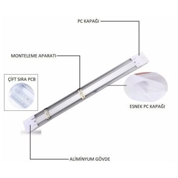 Cata CT-2482 60W Kristal Yatay Led Bant Armatür