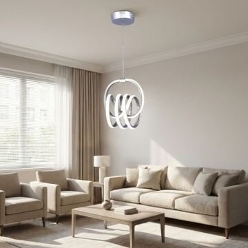 Sofya Tekli Krom Led Avize