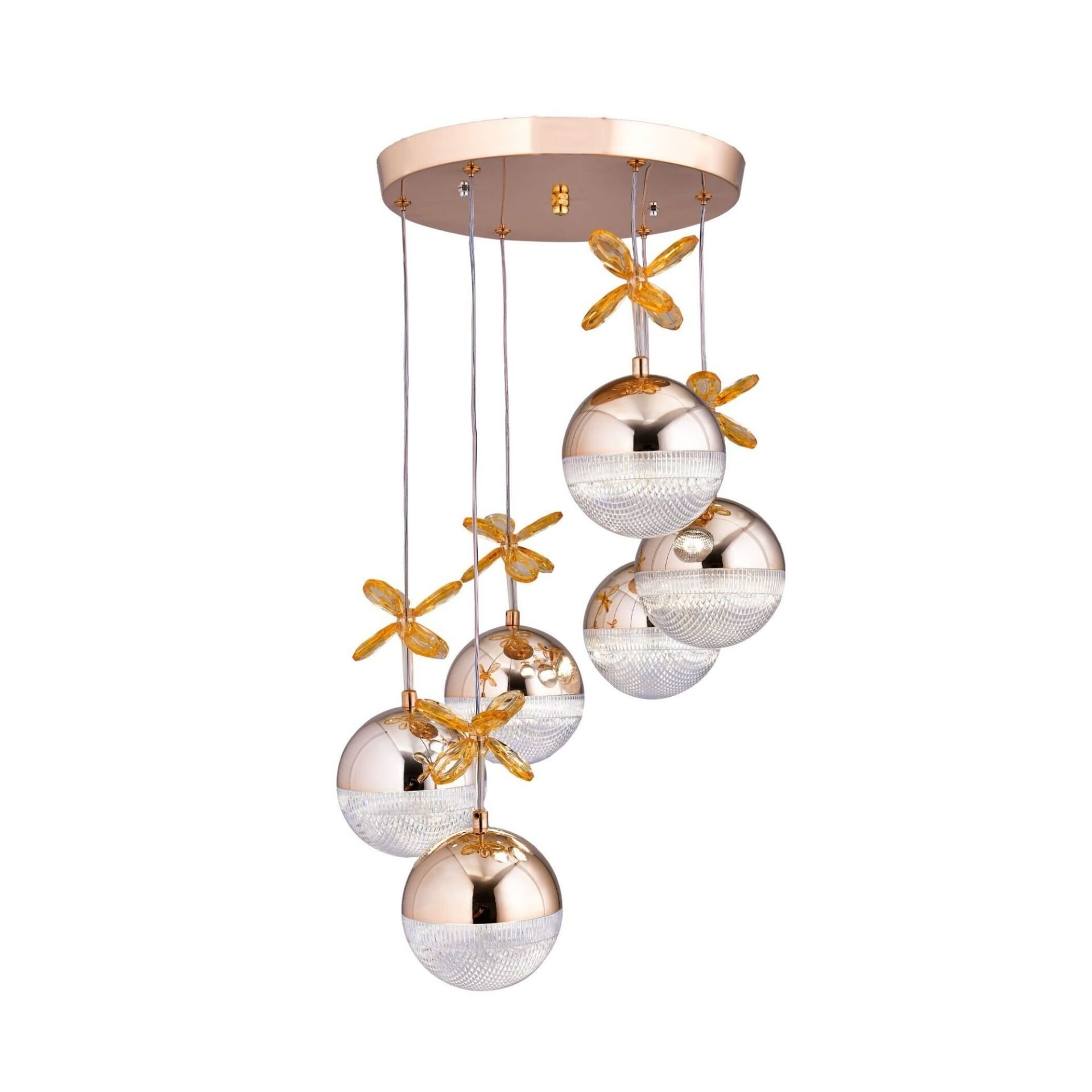 Rosali 6 Top Gold 3 Renk Led Avize