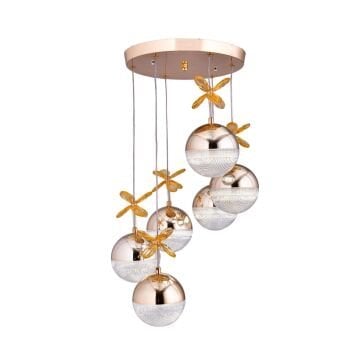 Rosali 6 Top Gold 3 Renk Led Avize