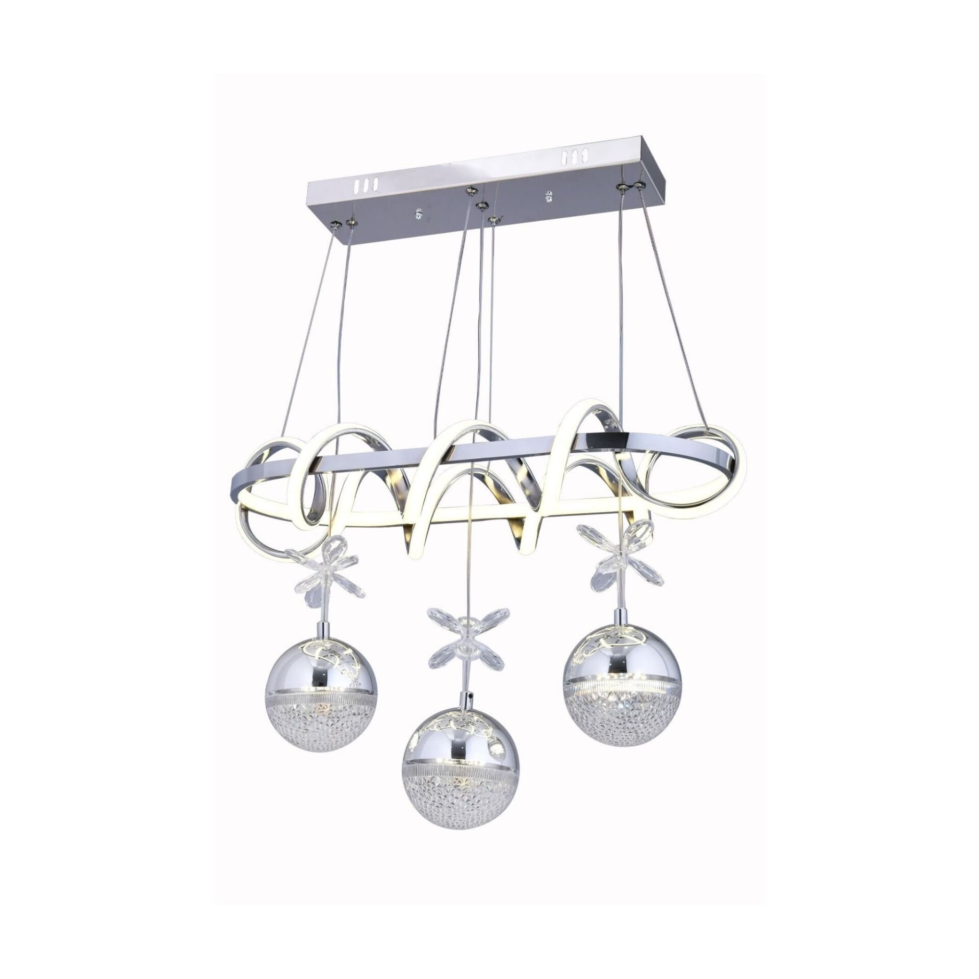 Dart 3 Top Yemek Masası Led Avize 3 Renk Aydınlatma