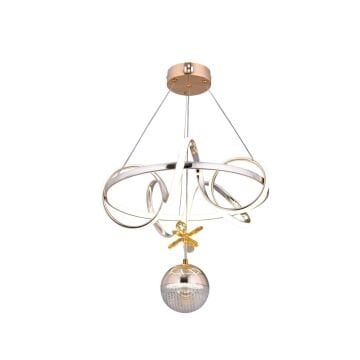 Dart Tek Toplu Gold Led Avize 3 Renk Aydınlatma