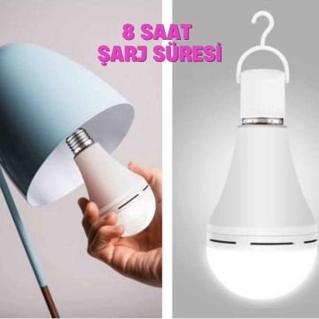 Cata 9 Watt E27 Duylu Şarjlı Led Ampul CT-4229 Beyaz Işık