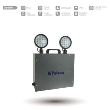 Pelsan Emera IP65 Metal Emergency Spot 2x10W 4000K LED Acil Aydınlatma Armatürü 110679