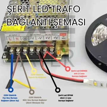 Cata 12Volt 1 Metre Barled 10 Adet Beyaz Işık CT-4594