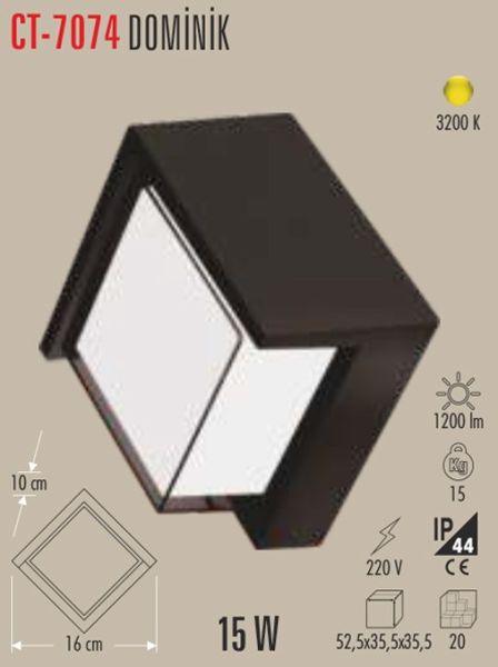Cata 15W Dominik Led Bahçe Aplik CT-7074