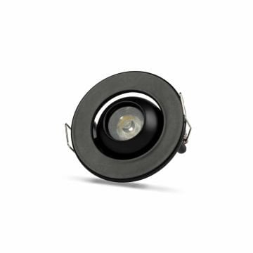 Noas 1W Sıva Altı Led Spot Manda Gözü Hareketli Siyah Kasa