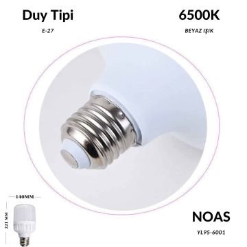 Noas 60W 6500K Beyaz Led Torch Ampul YL95-6001