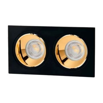 Cata CT-5056 İkili Gu10 Siyah Bakır Jaguar Kare Spot Kasası