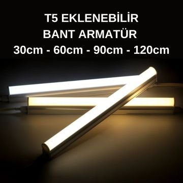 Noas 9W T5 Led Eklenebilir 60cm Bant Armatür 3200K