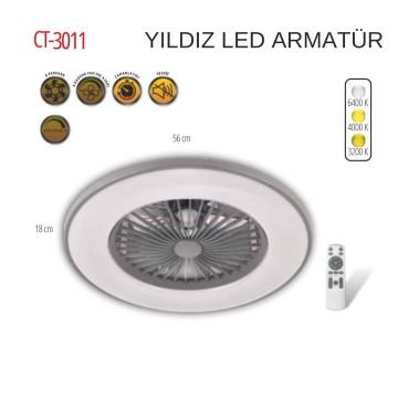 Cata Yıldız Led Tavan Vantilatör CT-3011