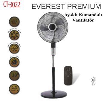 Cata CT-3022 Everest Ayaklı Vantilatör Kumandalı