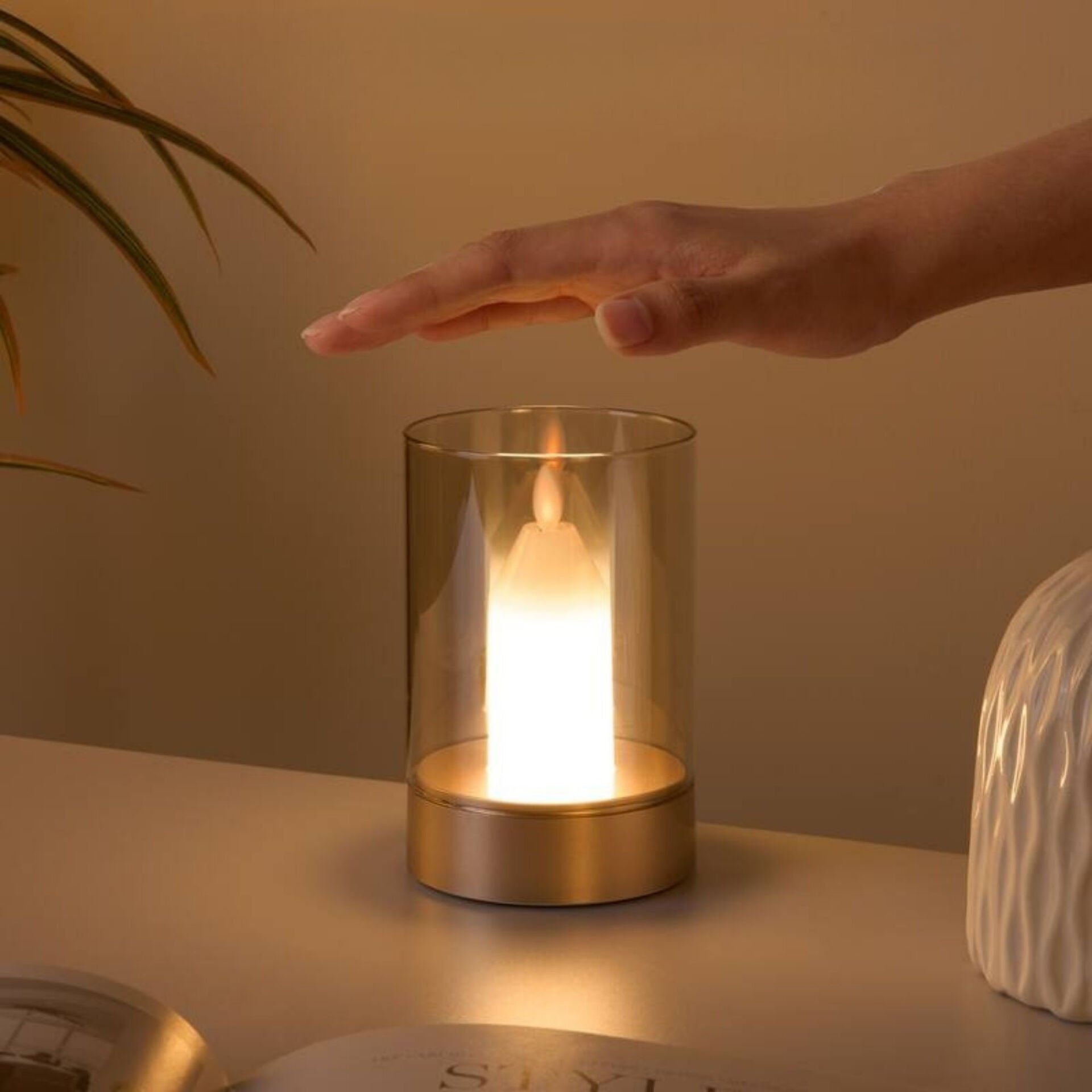 Noas YL86-0647 Rodos Şarjlı Hareket Sensörlü Mum Masa Lambası