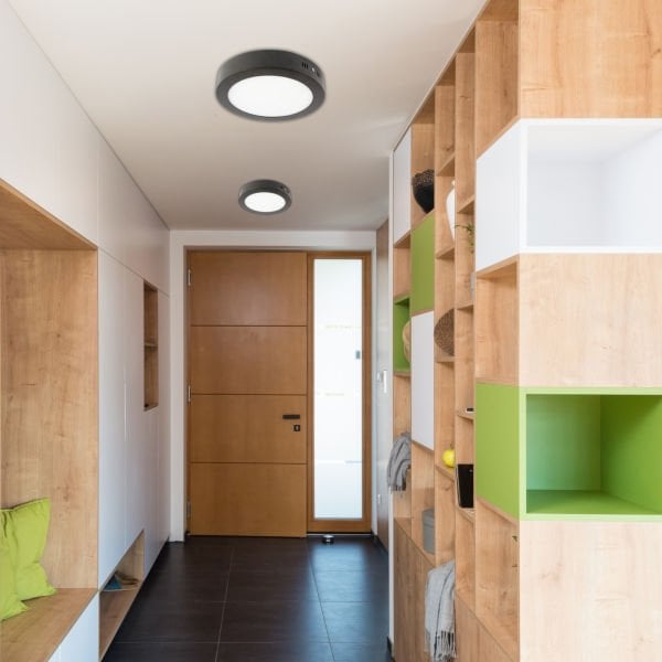 Cata Sıva Üstü Yuvarlak Led Panel Siyah Kasa 6400K Beyaz 18W CT-5235