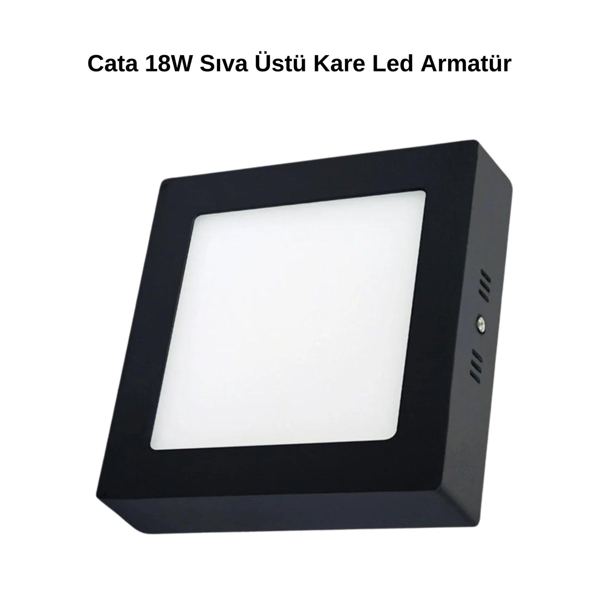 Cata 18W Sıva Üstü Kare Led Armatür Siyah Kasa 6400K CT-5236B