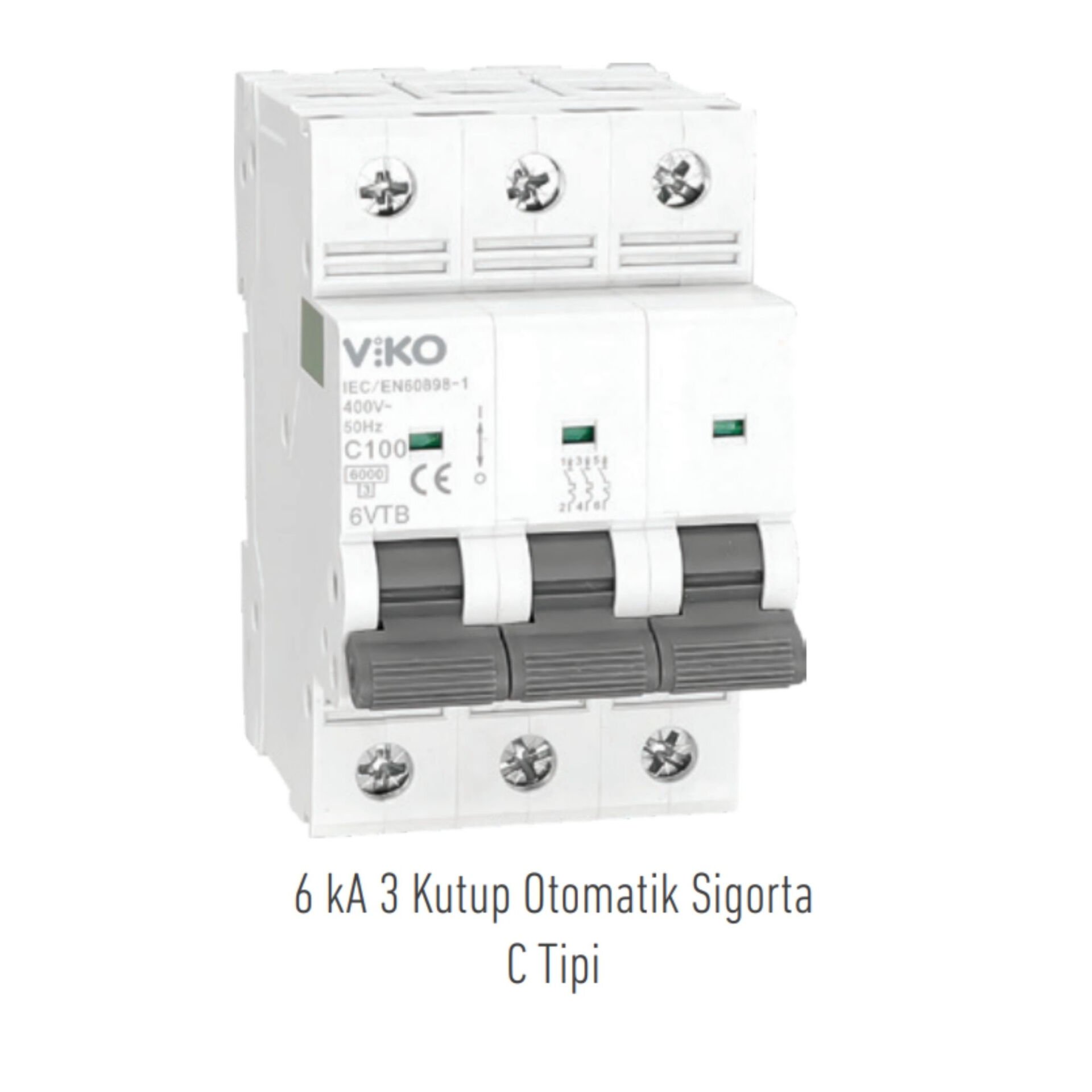 VİKO 6VTB-3C100 3×100A C Tipi Otomatik Sigorta 6kA
