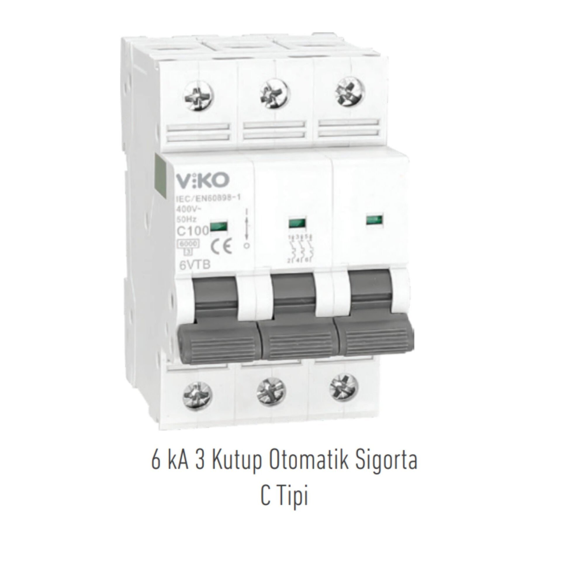VİKO 6VTB-3C125 3×125A C Tipi Trifaze Otomatik Sigorta 6kA