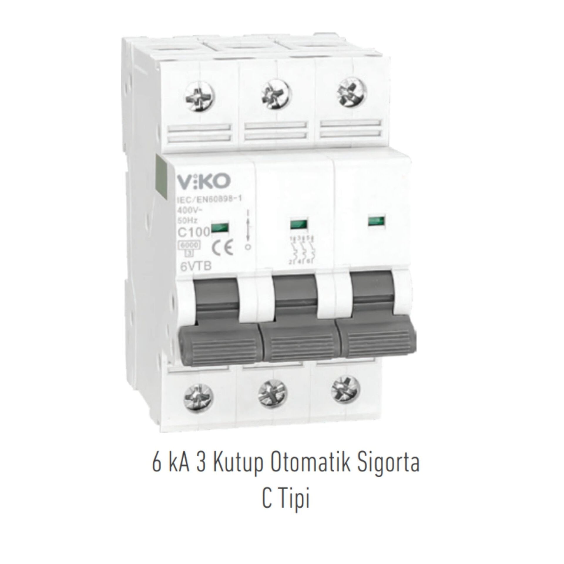 VİKO 6VTB-3C125 3×125A C Tipi Trifaze Otomatik Sigorta 6kA